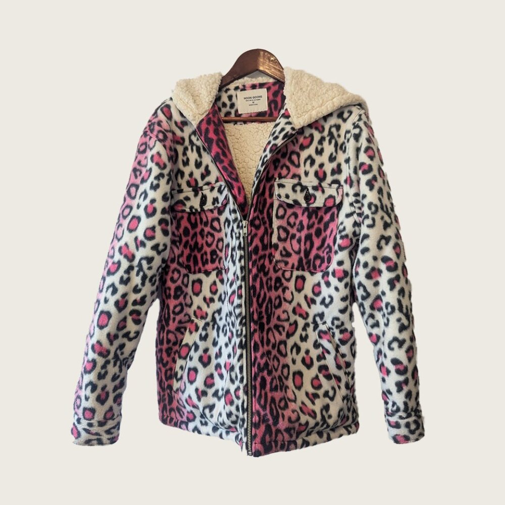 NOON GOONS - ''No Way'' leopard fleece jacket - Size M (fits L)